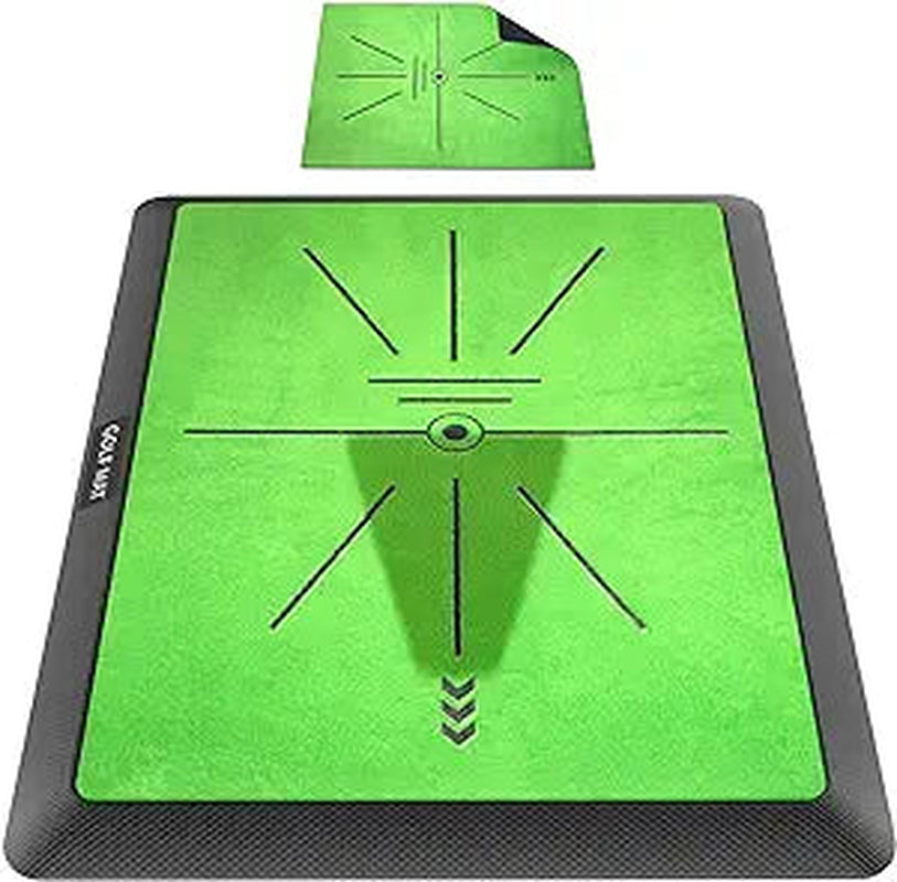 Premium Golf Hitting Mat - Swing Path Feedback & Detection | 16"x12" Replaceable Practice Mat with Advanced Guides & Durable Rubber Backing for Indoor/Outdoor Use