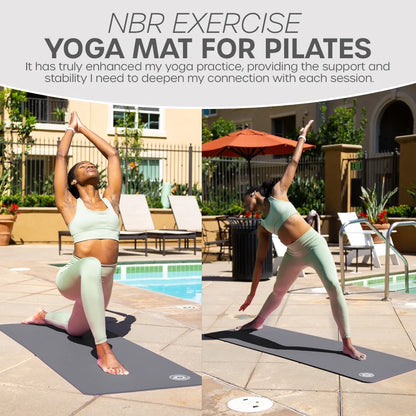 Premium Lightweight Yoga Mat with Carry Strap | Perfect for Pilates & Yoga | FREE Ebook Included for Ultimate Workouts