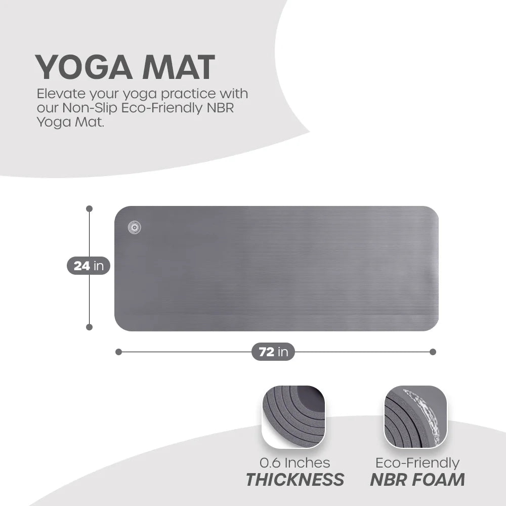 Premium Lightweight Yoga Mat with Carry Strap | Perfect for Pilates & Yoga | FREE Ebook Included for Ultimate Workouts
