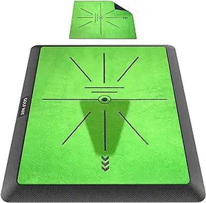 Premium Golf Hitting Mat - Swing Path Feedback & Detection | 16"x12" Replaceable Practice Mat with Advanced Guides & Durable Rubber Backing for Indoor/Outdoor Use