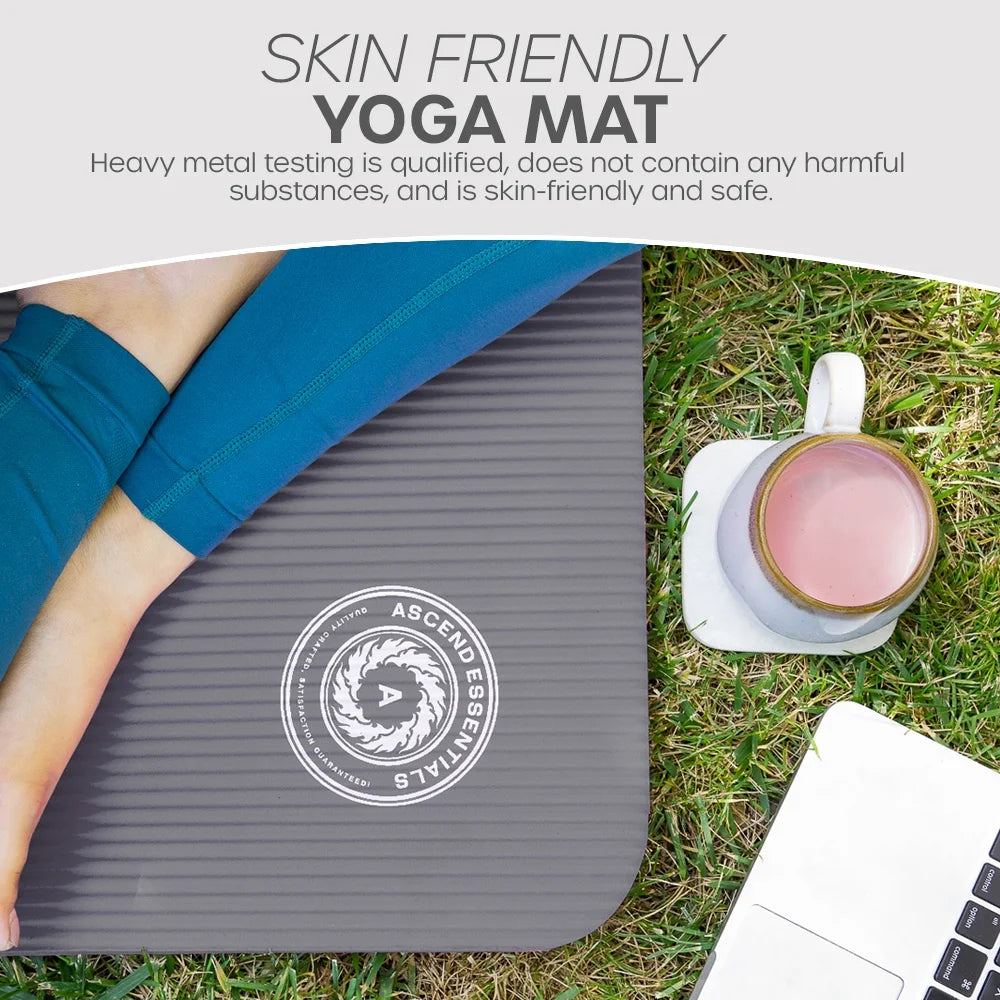 Premium Lightweight Yoga Mat with Carry Strap | Perfect for Pilates & Yoga | FREE Ebook Included for Ultimate Workouts