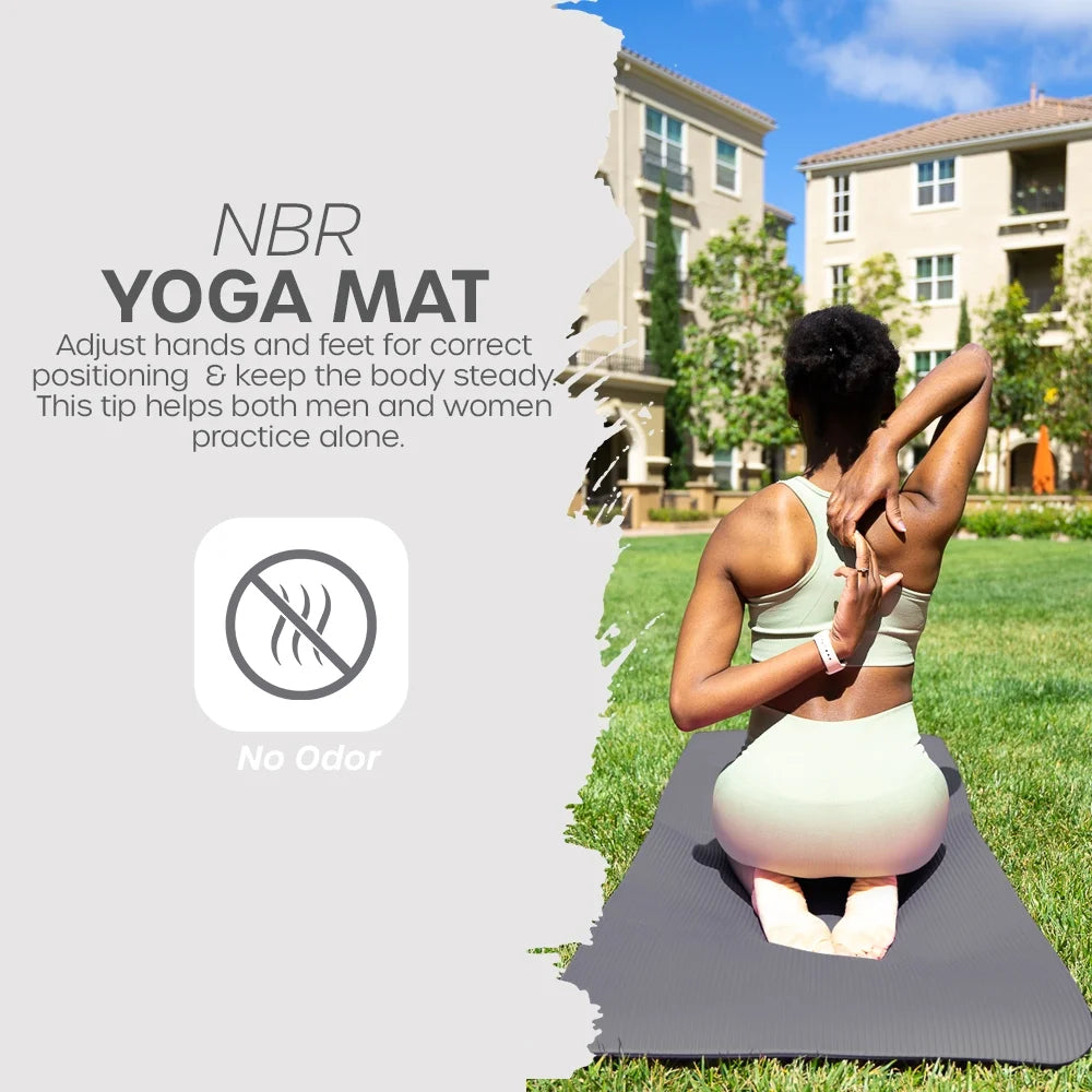Premium Lightweight Yoga Mat with Carry Strap | Perfect for Pilates & Yoga | FREE Ebook Included for Ultimate Workouts