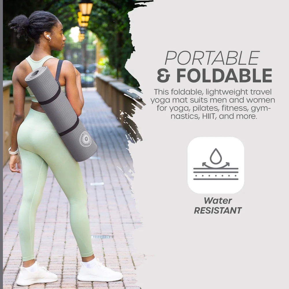 Premium Lightweight Yoga Mat with Carry Strap | Perfect for Pilates & Yoga | FREE Ebook Included for Ultimate Workouts